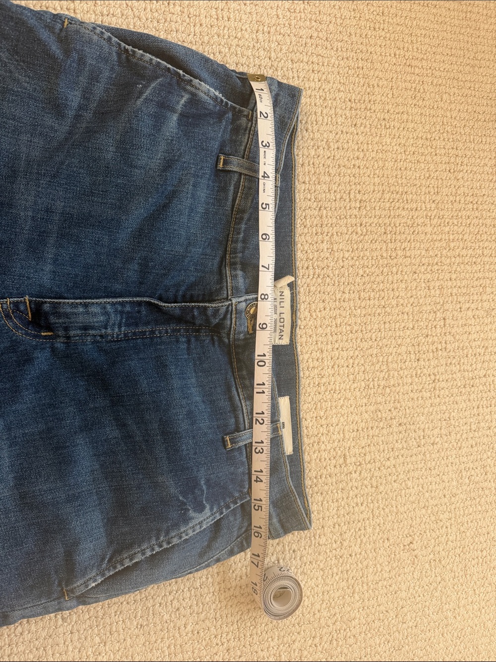 Nili Lotan Anna Wide-Leg Jeans in Medium Blue Wash sz 32 / see description - Picture 7 of 7